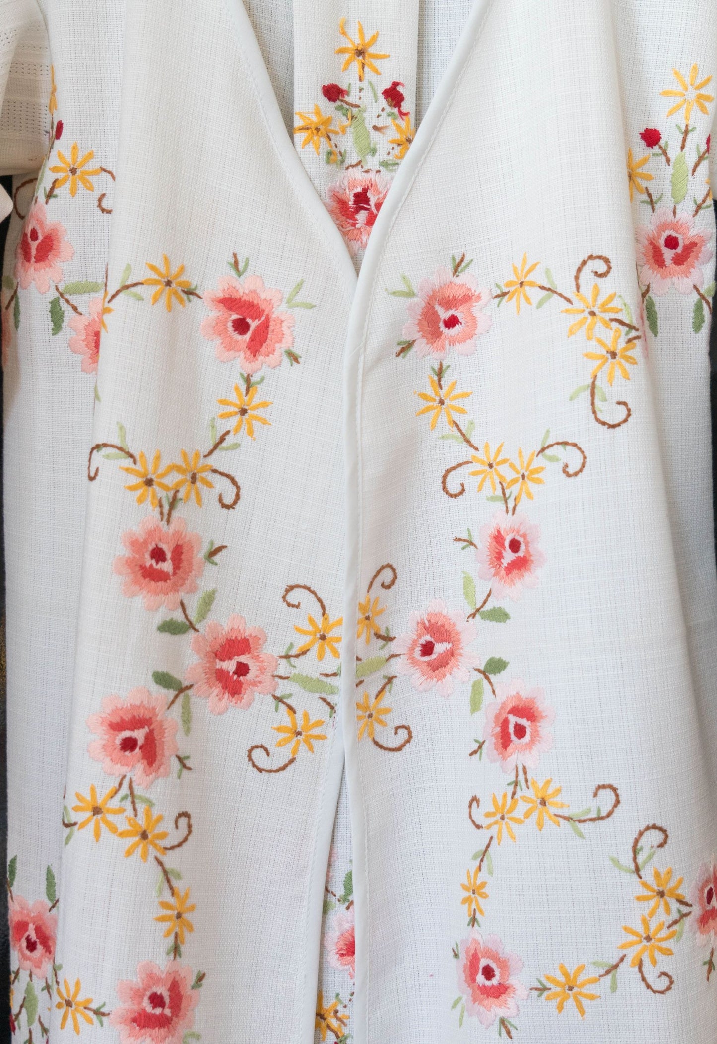 Kimono with Floral Embroidery