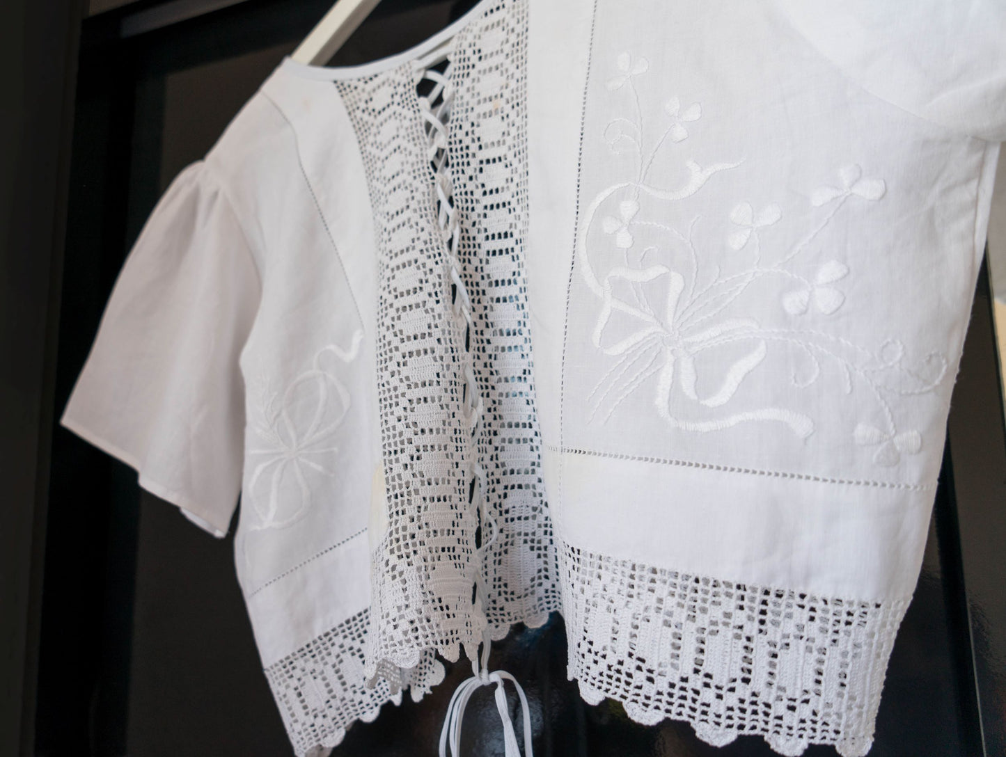 Corset Back Crochet Blouse